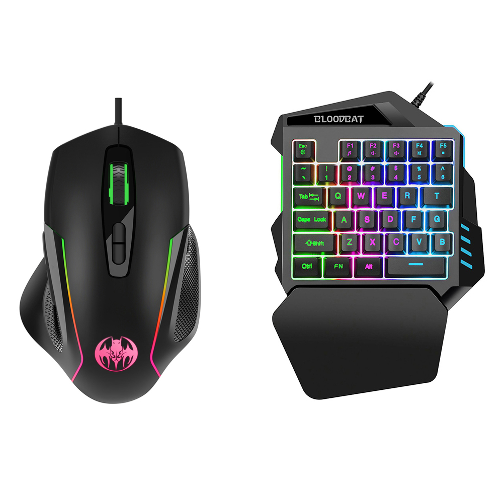 Gaming Keyboard And Mouse For Xbox - One-Handed RGB Gaming Keyboard with Mouse