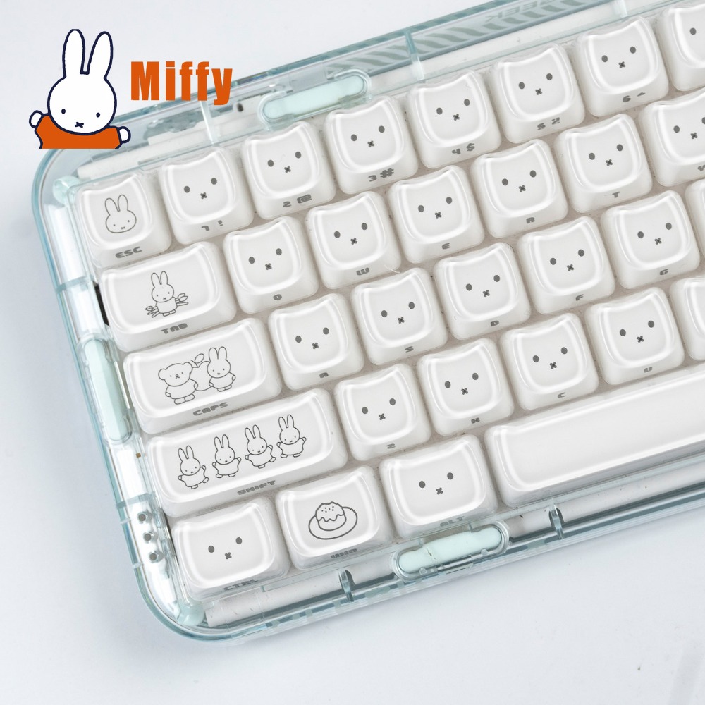 Gaming Keyboard He - Kawaii Miffy Keycaps Cute Rabbit Key