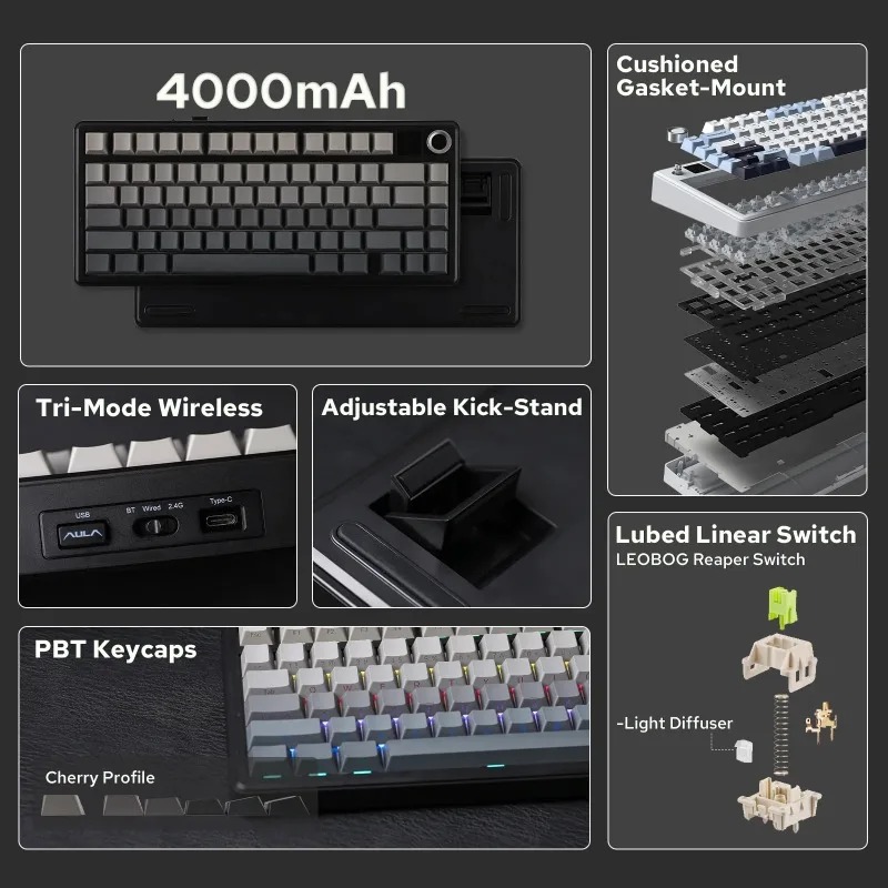 AULA F75 Max Mechanical Keyboa - Gaming Keyboard He review and price