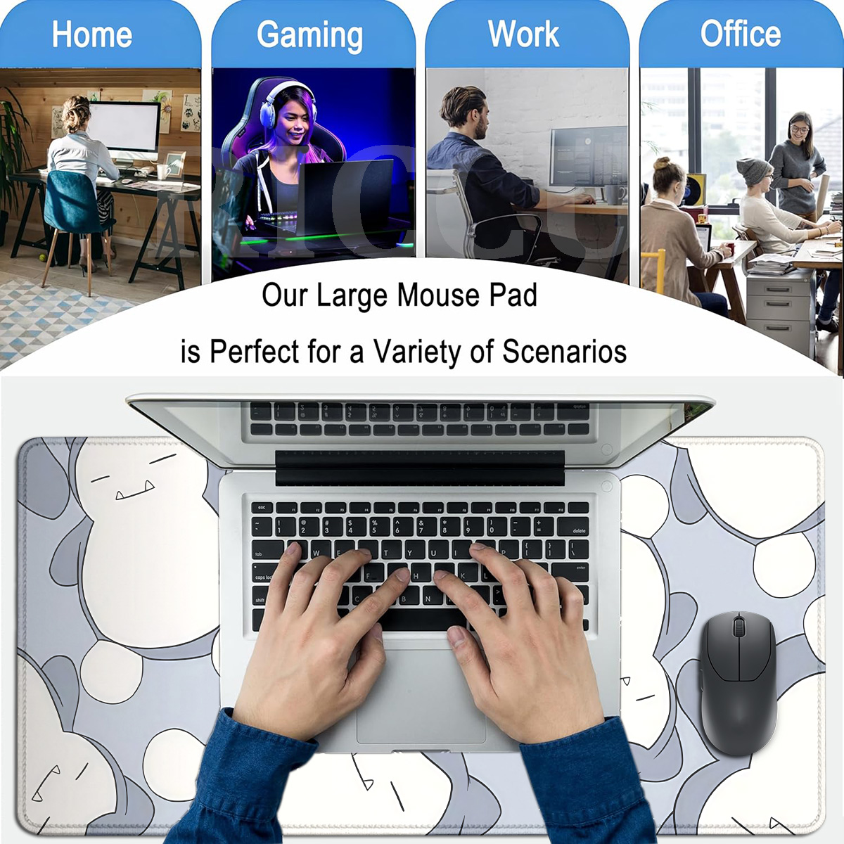 HD Printing Mouse Pad Pokemon  - Gaming Keyboard Typewriter review and price