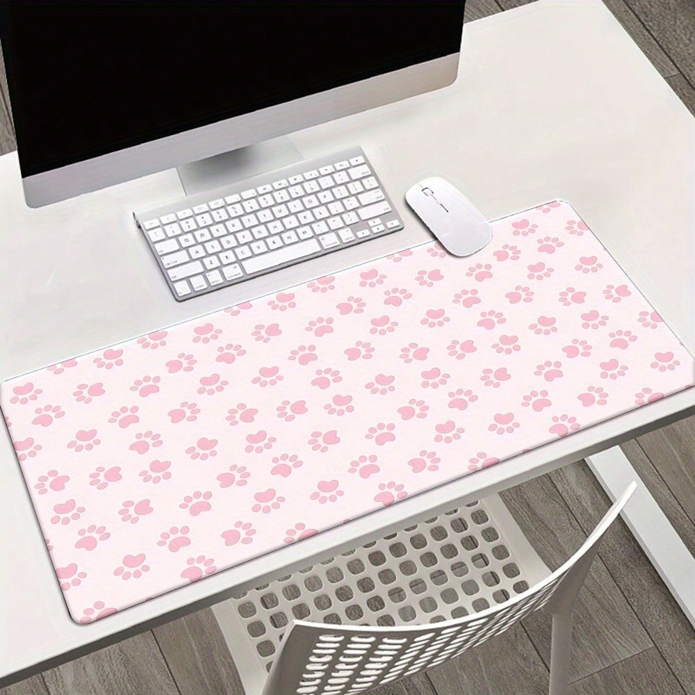 Pink Paw Print Desk Pad ，Large - Gaming Keyboard Typewriter review and price